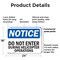 Signmission Do Not Enter During Helicopter Operations OSHA Notice Sign, Plastic, 24in W x 18in L, 2PK OS-2PACK-NS-P-1824-L-11182 - alternate 7